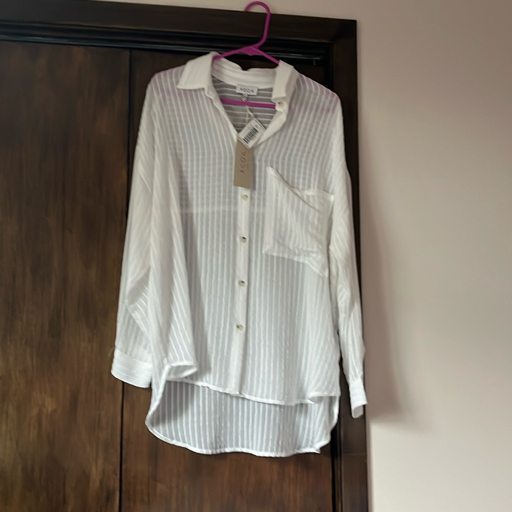 Ollie oversized button up white shirt
